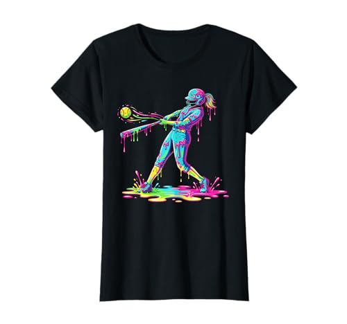 Softballspielerin, für Mädchen, Eiscreme, Softball, Drip T-Shirt von softball player Drip Ice Cream