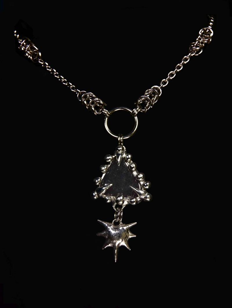 Handgemachter Blauer Feenkern Anhänger - Grunge Statement Schmuck | Ohrringe von softedgez