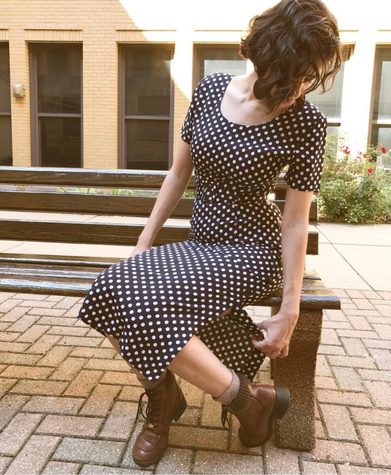 50Er Jahre Stil Vintage Polka Dot Kleid von soggyrosesVTG