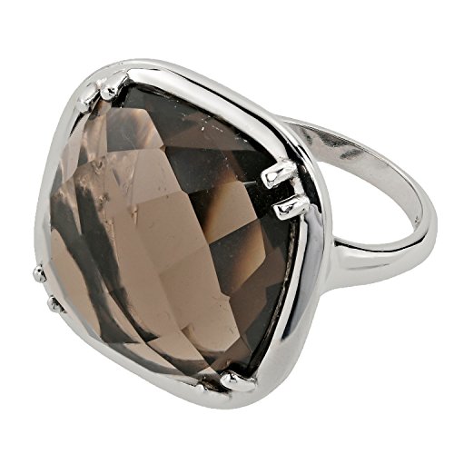 sogni d'oro Silberzeit Damen-Ring Sterling-Silber 925 rhodiniert Rauchquarz RW16 von sogni d'oro
