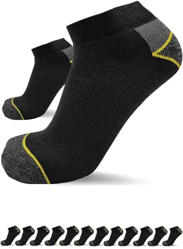 sogzz Arbeitssocken Sneaker Socken Herren kurz | 12 Paar | Arbeit Socken, Arbeitersocken z.B. für Arbeitsschuhe, Work Socks, Modell: Work Sneaker Basic, 39-42, Schwarz/Grau von sogzz