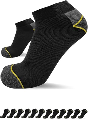 sogzz Arbeitssocken Sneaker Socken Herren kurz | 12 Paar | Arbeit Socken, Arbeitersocken z.B. für Arbeitsschuhe, Work Socks, Modell: Work Sneaker Basic, 47-50, Schwarz/Grau von sogzz