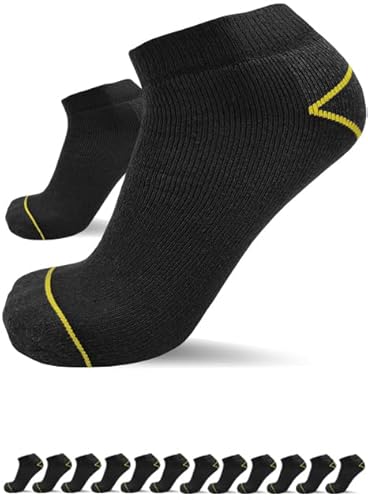 sogzz Arbeitssocken Sneaker Socken Herren kurz | 12 Paar | Arbeit Socken, Arbeitersocken z.B. für Arbeitsschuhe, Work Socks, Modell: Work Sneaker Basic, 47-50, Schwarz/Schwarz von sogzz