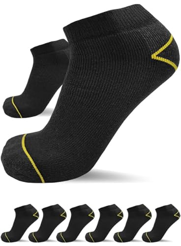 sogzz Arbeitssocken Sneaker Socken Herren kurz | 6 Paar | Arbeit Socken, Arbeitersocken z.B. für Arbeitsschuhe, Work Socks, Modell: Work Sneaker Basic, 39-42, Schwarz/Schwarz von sogzz