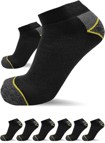 sogzz Arbeitssocken Sneaker Socken Herren kurz | 6 Paar | Arbeit Socken, Arbeitersocken z.B. für Arbeitsschuhe, Work Socks, Modell: Work Sneaker Basic, 43-46, Schwarz/Grau von sogzz