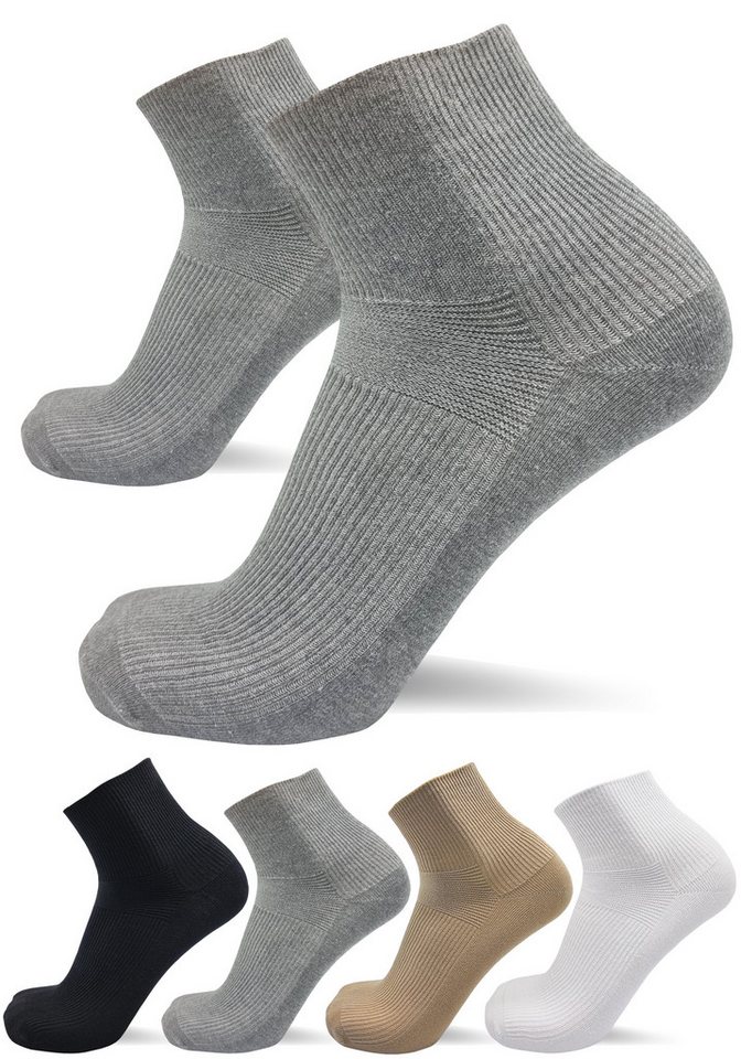 sogzz Diabetikersocken 6-12 Paar Kurzsocken, Diabetiker Socken, 80% Baumwolle, Herren Damen (Modell: Diabetiker Kurzsocken, 12-Paar) von sogzz