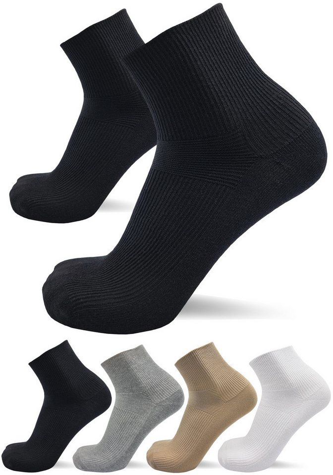 sogzz Diabetikersocken 6-12 Paar Kurzsocken, Diabetiker Socken, 80% Baumwolle, Herren Damen (Modell: Diabetiker Kurzsocken, 12-Paar) von sogzz