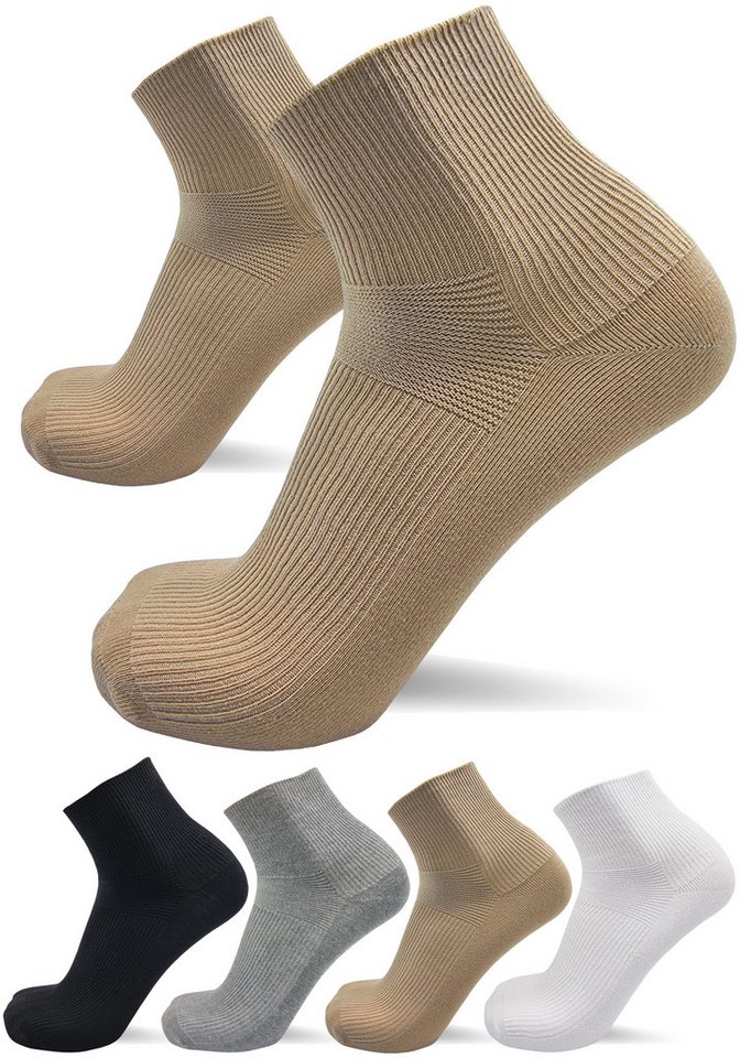 sogzz Diabetikersocken 6-12 Paar Kurzsocken, Diabetiker Socken, 80% Baumwolle, Herren Damen (Modell: Diabetiker Kurzsocken, 6-Paar) von sogzz