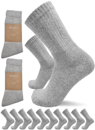 sogzz Tennissocken | 10 Paar | Herren Damen 80% Baumwolle, Sportsocken, Arbeitssocken, Tennis Sport Freizeit Arbeit Socken Grau Unisex, Modell: Sport Basic, 43-46, Hellgrau von sogzz