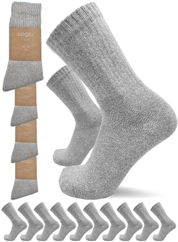 sogzz Tennissocken | 20 Paar | Herren Damen 80% Baumwolle, Sportsocken, Arbeitssocken, Tennis Sport Freizeit Arbeit Socken Grau Unisex, Modell: Sport Basic, 47-50, Hellgrau von sogzz