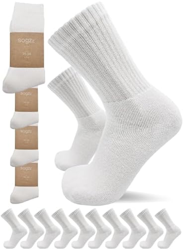 sogzz Tennissocken | 20 Paar | Herren Damen 80% Baumwolle, Sportsocken, Arbeitssocken, Tennis Sport Freizeit Arbeit Socken Unisex, Modell: Sport Basic, 43-46, Weiß von sogzz