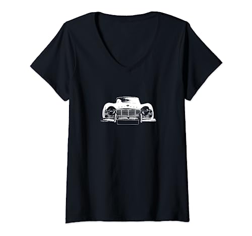 Damen Triumph TR4 Britischer Oldtimer weiß T-Shirt mit V-Ausschnitt von soitwouldseem