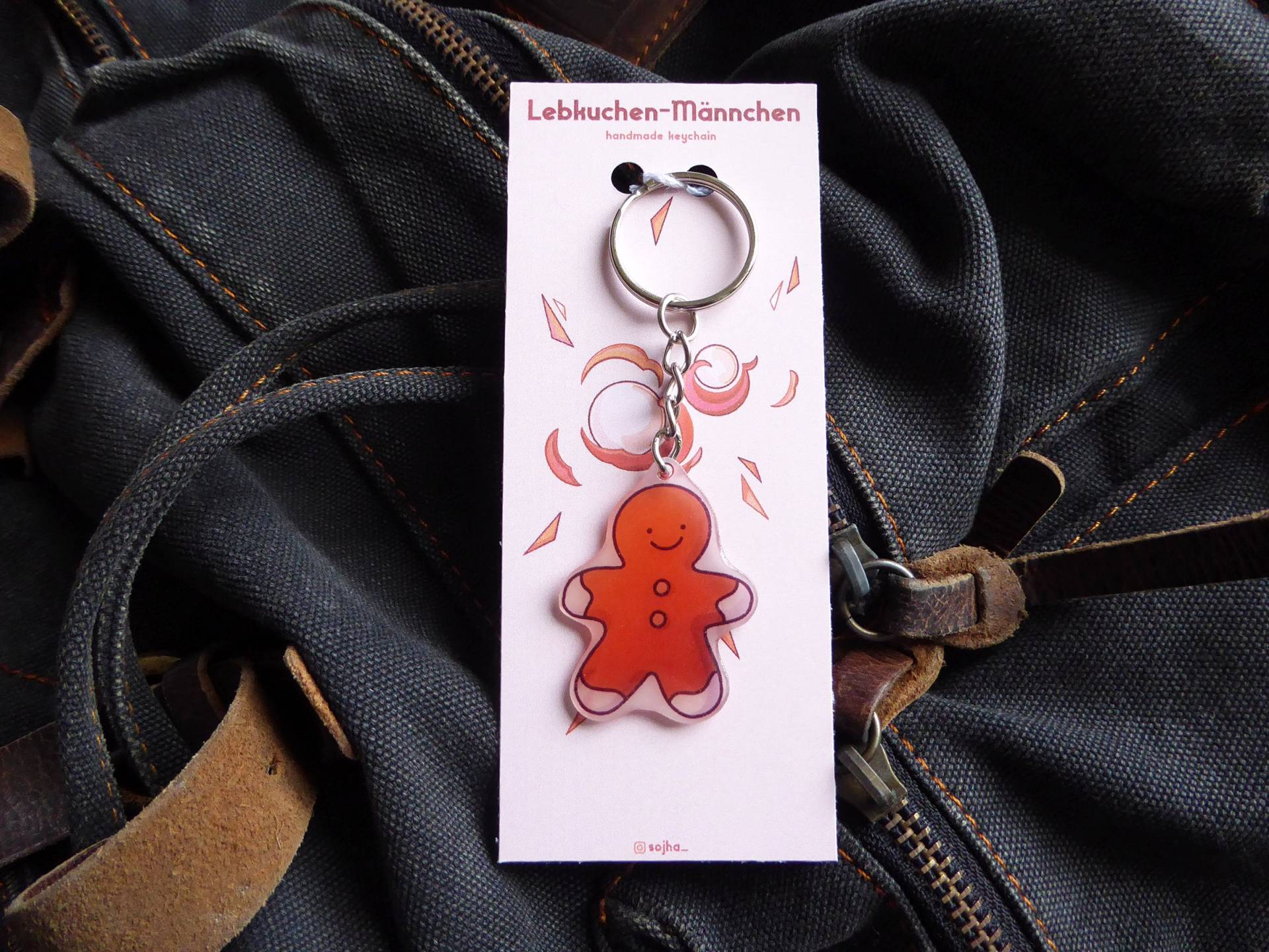 Christmas Keychain - Lebkuchen-Männchen & Zuckerstange Gift von sojha