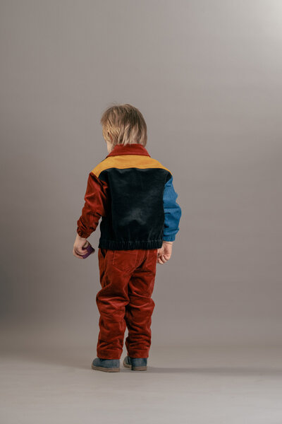 soki Workwear Kids Cord Jacket - Colorblock von soki