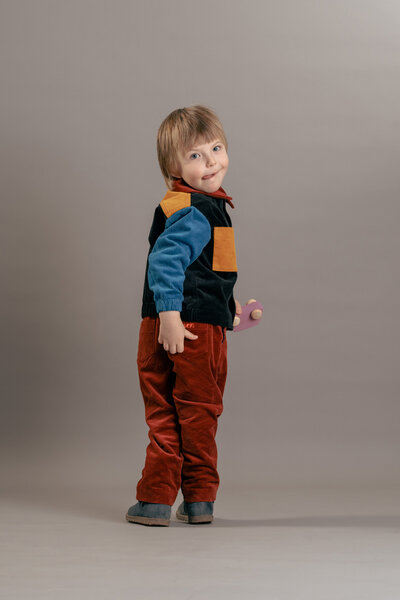 soki Workwear Kids Cord Jacket - Colorblock von soki