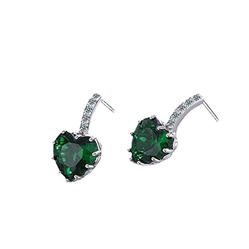 14K Silber überzogene Ohrstecker Cubic Zirkonia Ohrring Elegant High Heels Mode Frauen Ohrringe - Grün von sokrocile