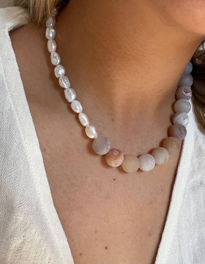 Achat Pearl Necklace Achat Pearl Necklace von solannathelabel