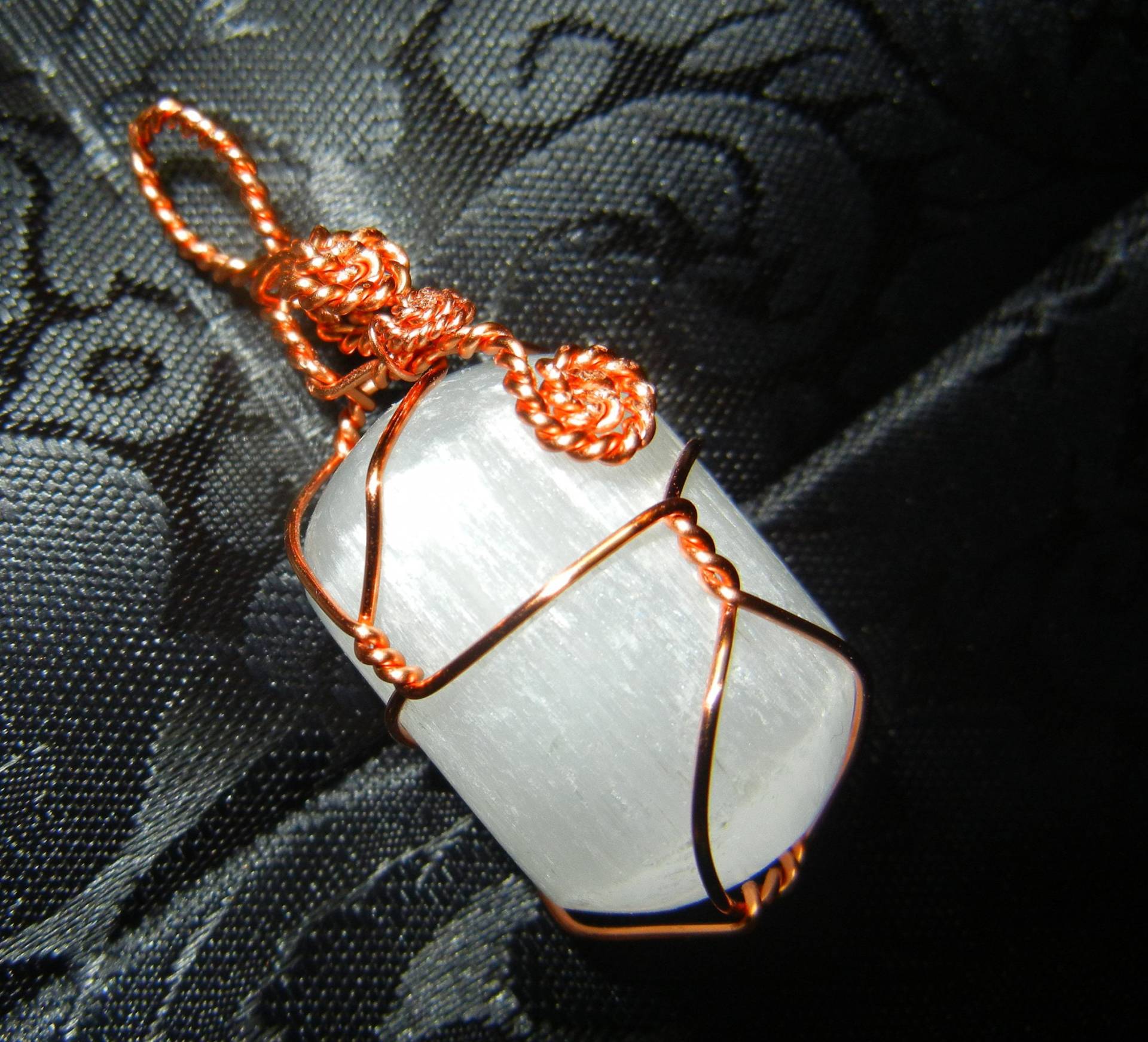 Selenit Draht-Wrap Halskette Anhänger | Ein Anhänger Selenit Draht-Wrap Halskette Anhänger | Ein Anhänger von solarcrystalart