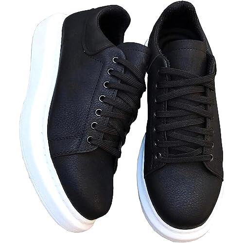 Solaress 257 Unisex Sneaker, Leder Herrenschuhe, Fashion Damenschuhe (Schwarz W, eu_Footwear_Size_System, Adult, Men, Numeric, medium, Numeric_45) von solaress seyahat aksesuarları