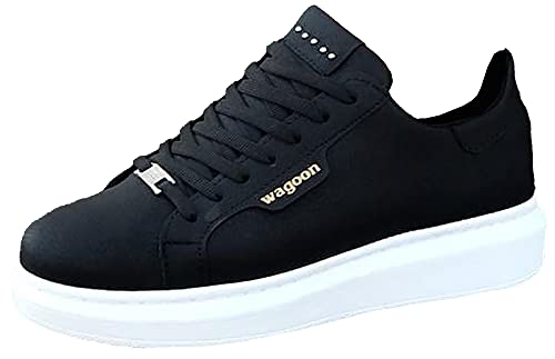 Solaress W01 Fashion Sneaker Herren, Leder Schuhe, Abendschuhe, Freizeitschuhe (Schwarz W, eu_Footwear_Size_System, Adult, Men, Numeric, medium, Numeric_43) von solaress seyahat aksesuarları