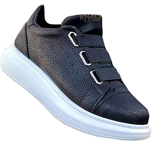 Solaress 889 Herren-Sneaker, Leder Freizeitschuhe (Schwarz W, EU Schuhgrößensystem, Erwachsene, Herren, Numerisch, M, 40) von solaress seyahat aksesuarları