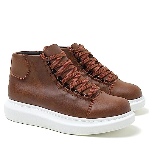 Solaress 958 Herren Sneaker, Leder High-Top Fashion Schuhe (Braun, eu_Footwear_Size_System, Adult, Men, Numeric, medium, Numeric_41) von solaress seyahat aksesuarları