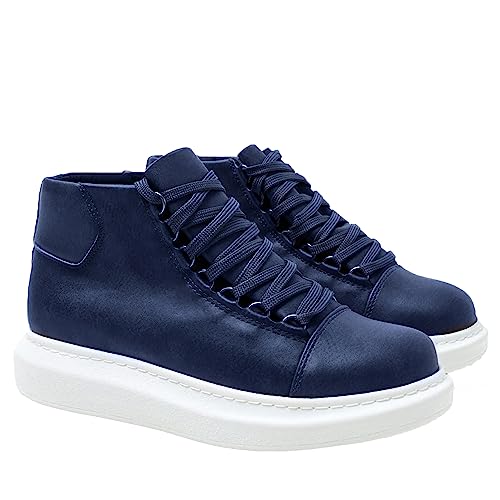 Solaress 958 Herren Sneaker, Leder High-Top Fashion Schuhe (Marineblau, eu_Footwear_Size_System, Adult, Men, Numeric, medium, Numeric_45) von solaress seyahat aksesuarları