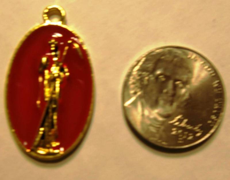 Geheimnisvolle Santisima Muerte Kette/Anhänger Santa Vergoldet Rote Emaille Nizza Geheimnisvolle Santisima Muerte Kette/Anhänger Santa Vergoldet Rote Emaille Nizza von solarvision