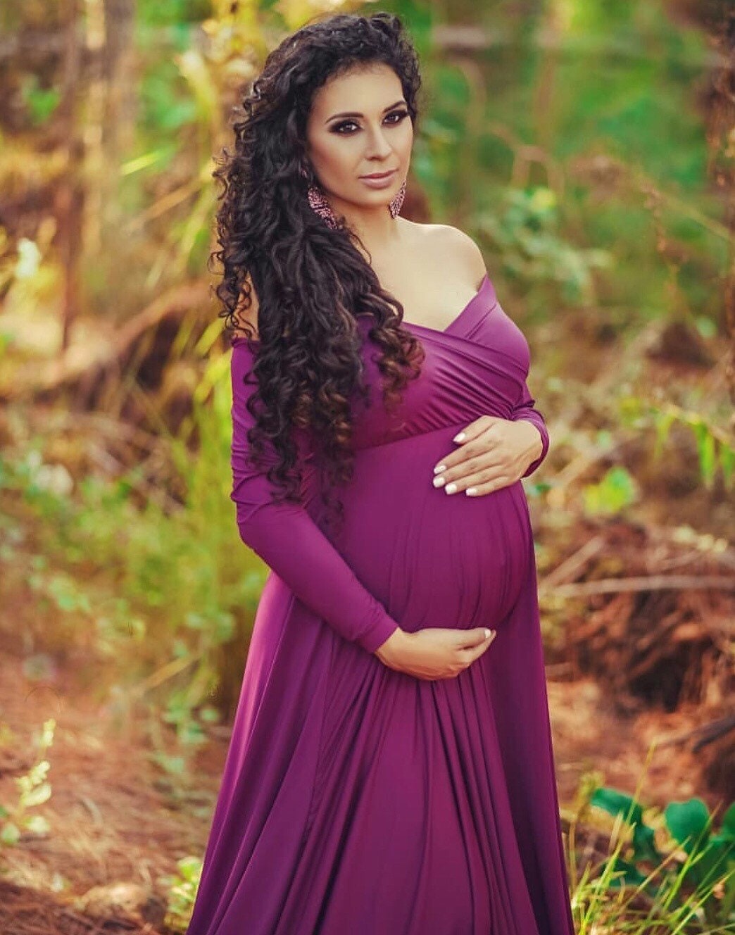 Umstandskleid, Babypartykleid, Langes Tailliertes Umstandskleid von solemareny