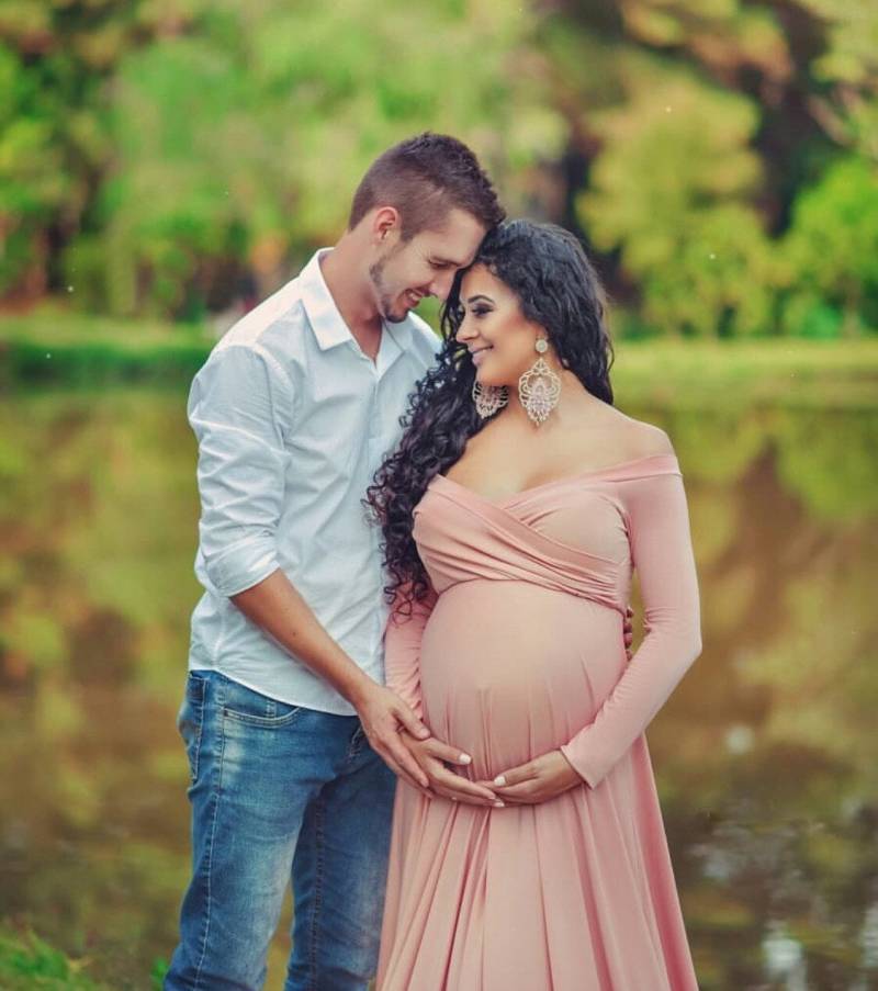 Umstandskleid, Babypartykleid, Langes Tailliertes Umstandskleid von solemareny