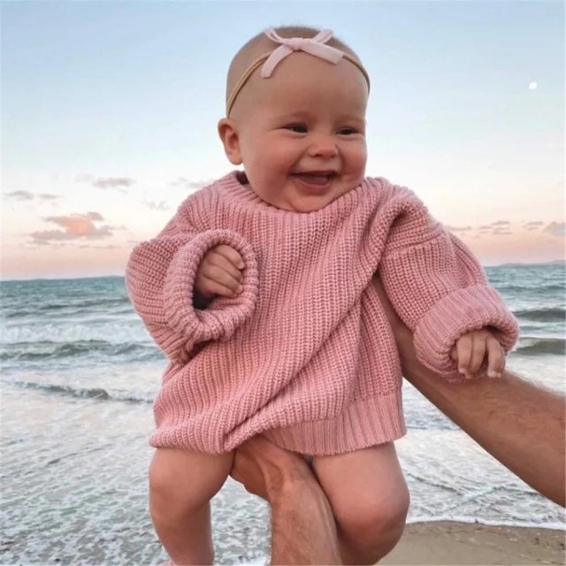 Chunky Baby Knit Jumper | Unisex Oversized Organic Cotton Christmas Present Shower Gift Color & Size Selectable Chunky Baby Knit Jumper | Unisex Oversized Organic Cotton Christmas Present Shower Gift Color & Size Selectable von solovelysweaters