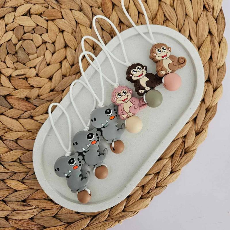 Reißverschlussanhänger Dino | Affe Zipper Anhänger Für Kinderjacke & Kindergarten Rucksack Adventskalender-Füllung Kindergartenkind von soluandme