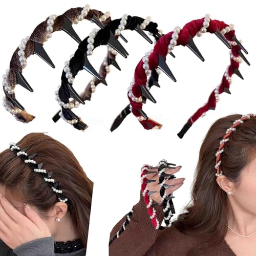 Vintage High Cranium Artificial Pearl Hairband,Elegant Non Slip Pearl Headbands with Teeth Hoop,Stylish Bling Hair Hoop for Wedding,Party Or Daily Wear Vintage High Cranium Artificial Pearl Hairband,Elegant Non Slip Pearl Headbands with Teeth Hoop,Stylish Bling Hair Hoop for Wedding,Party Or Daily Wear von soluk