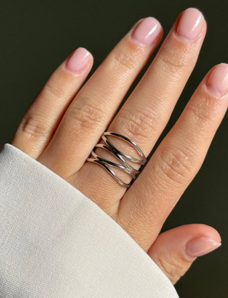 Adjustable Stainless Steel Open Ring - Minimalist Modern Geometric Unisex Band, Stackable Statement Jewelry, Gift For Him & Her, Trendy von solynebijoux