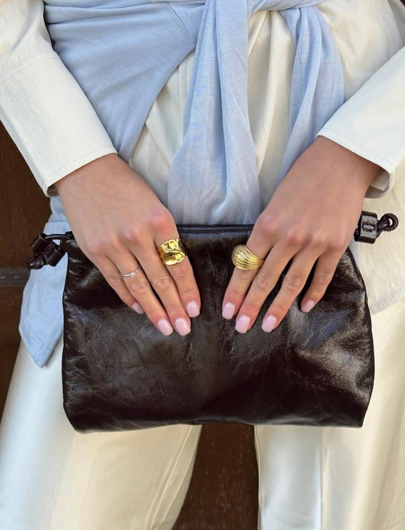 Chunky Gold Dome Ring - Adjustable Open Stainless Steel Band, Waterproof Non Tarnish Statement Ring, Cocktail Jewelry Gift von solynebijoux