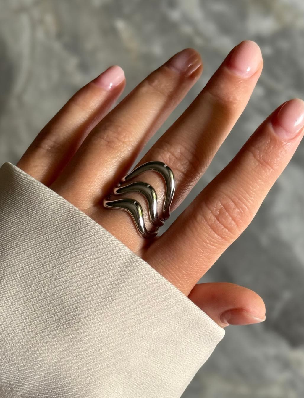 Chunky Stainless Steel Wave Ring, Adjustable Y2K Statement Modern Minimalist Unisex Jewelry Gift For Him Her Chunky Stainless Steel Wave Ring, Adjustable Y2K Statement Modern Minimalist Unisex Jewelry Gift For Him Her von solynebijoux