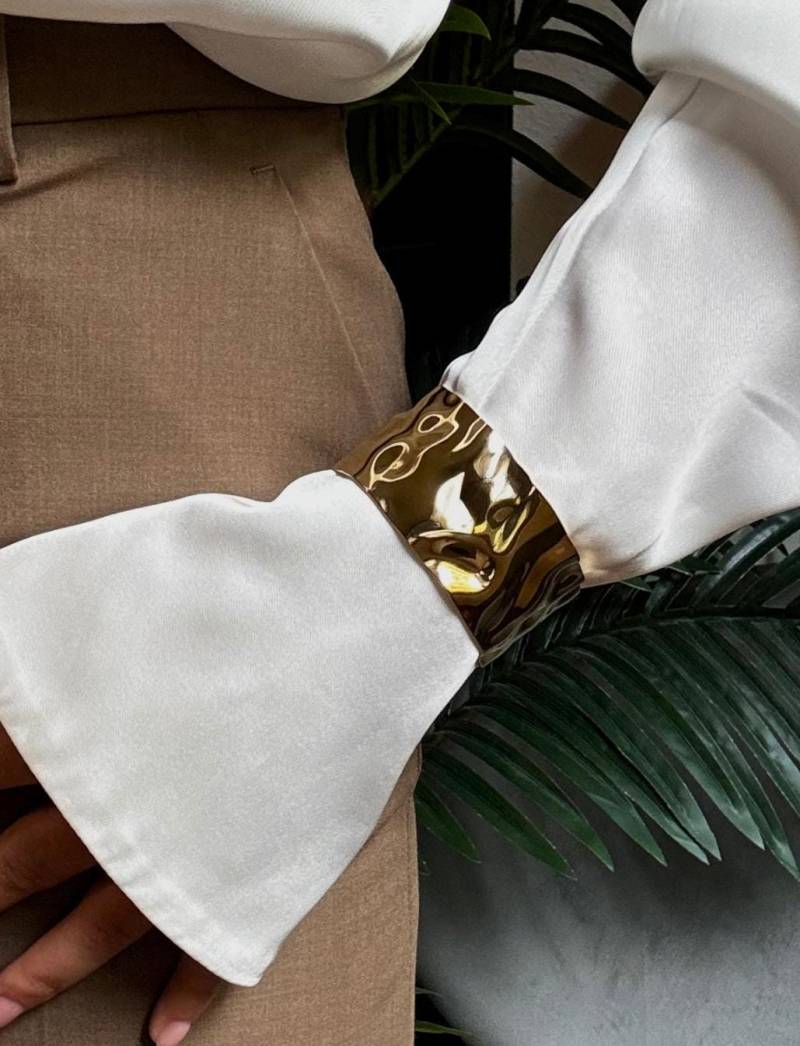 Gold Cuff Bracelet, Real Plated, Adjustable, Bold Statement Jewelry & Minimalist Style, Gift For Her von solynebijoux