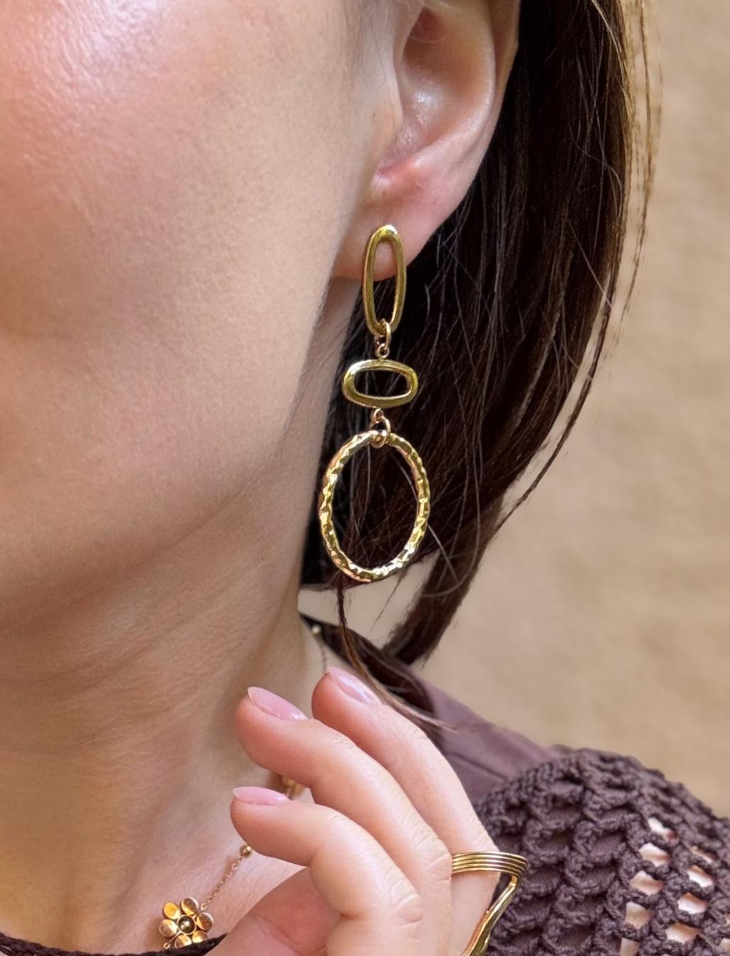 Modern Geometric Gold Drop Earrings For Women, Minimalist Statement Dangle Earrings, Hypoallergenic Gift Her von solynebijoux