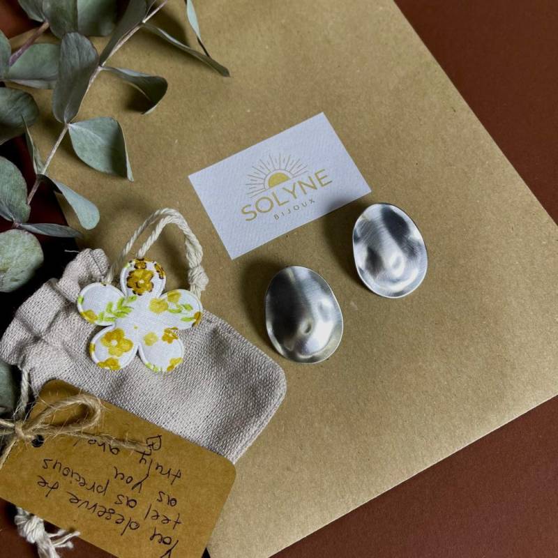 Oval Statement Earrings Stainless Steel - Organic Shape Stud For Women, Modern Minimalist Jewelry Gift Oval Statement Earrings Stainless Steel - Organic Shape Stud For Women, Modern Minimalist Jewelry Gift von solynebijoux