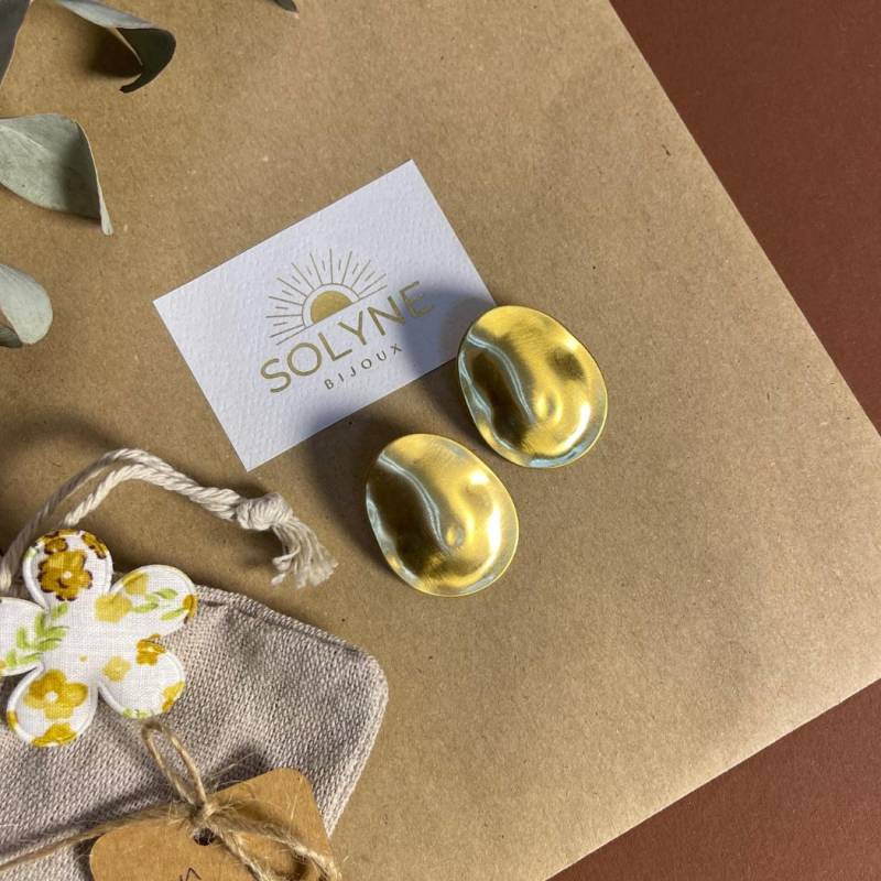 Statement Earrings Stainless Steel - Organic Shape Stud For Women, Modern Minimalist Jewelry Gift von solynebijoux