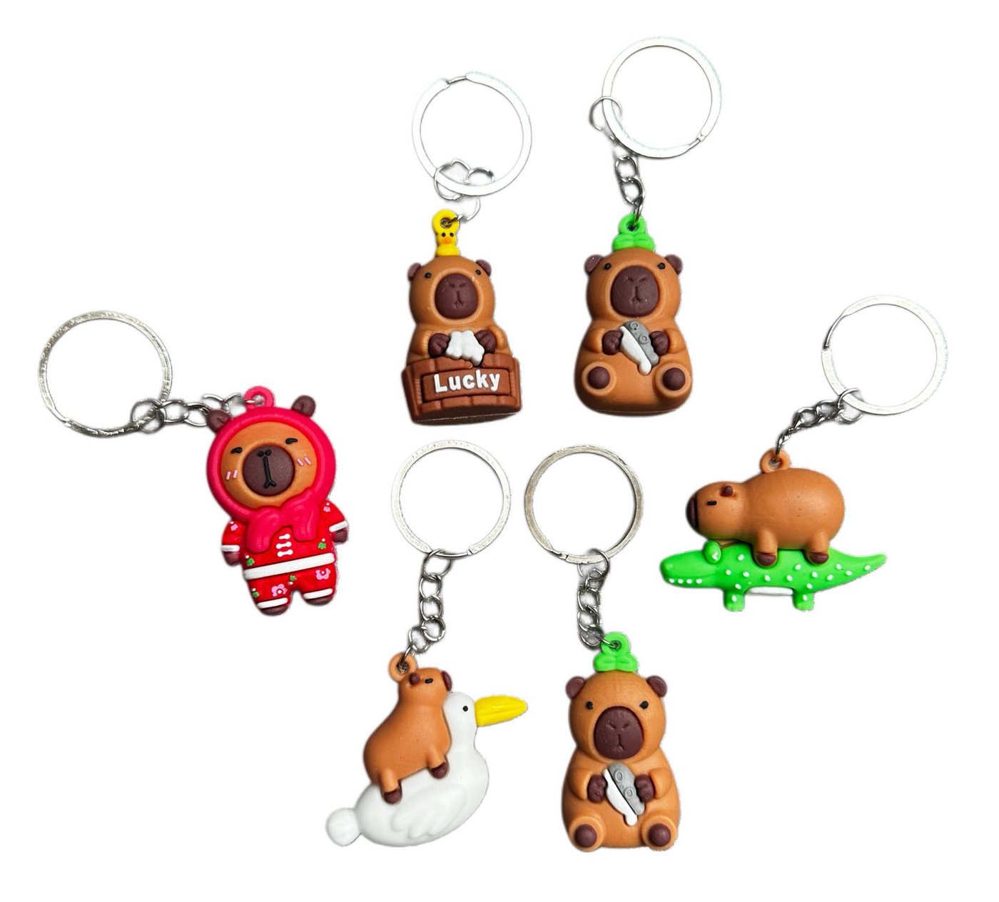 soma Schlüsselanhänger Capybara Anhänger Key Chain 4cm Glücksbringer unsortiert nicht wählbar (Set, 1-tlg., Geschenk-Set), Schlüsselanhänger Haustierschlüsselanhänger Geschenk unsortiert von soma