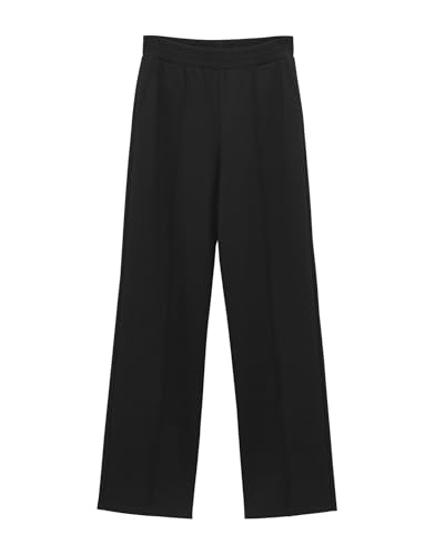 someday Damen Jogpants | Kick Flared Pants CARICK Suede Slim in Veloursleder Optik Black, 36 von someday