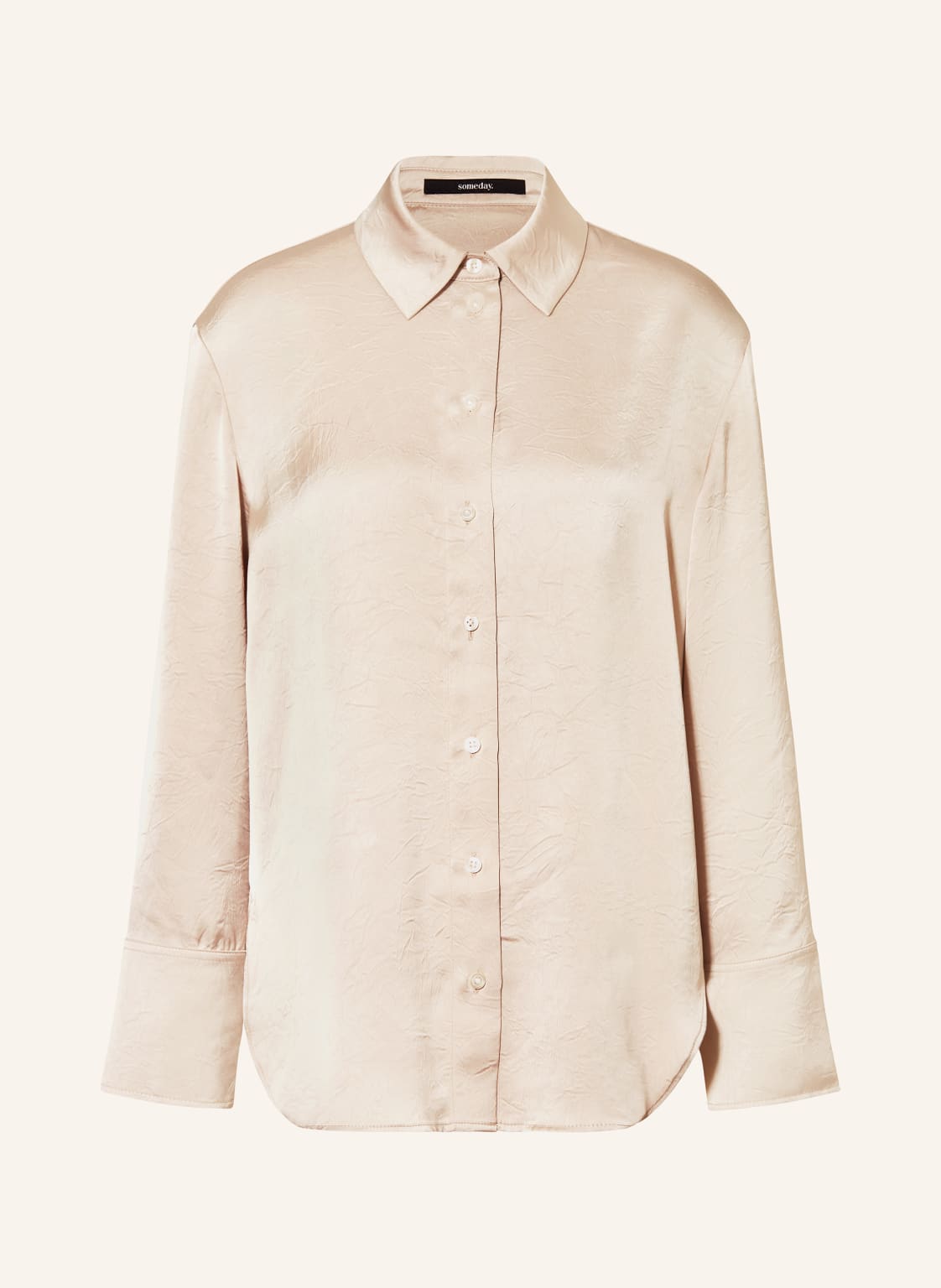 Someday Hemdbluse Zelara Aus Satin beige von someday
