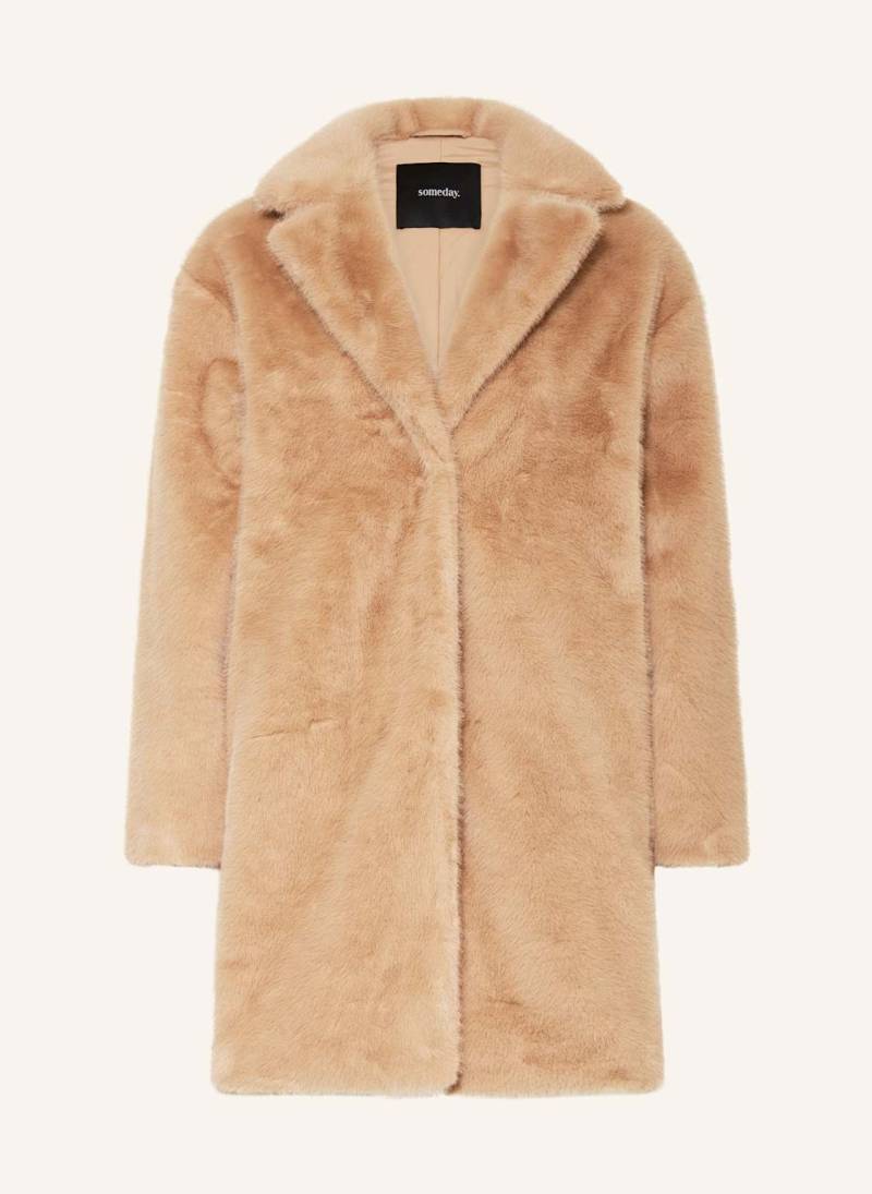 Someday Kunstfell-Mantel Vaarila beige von someday