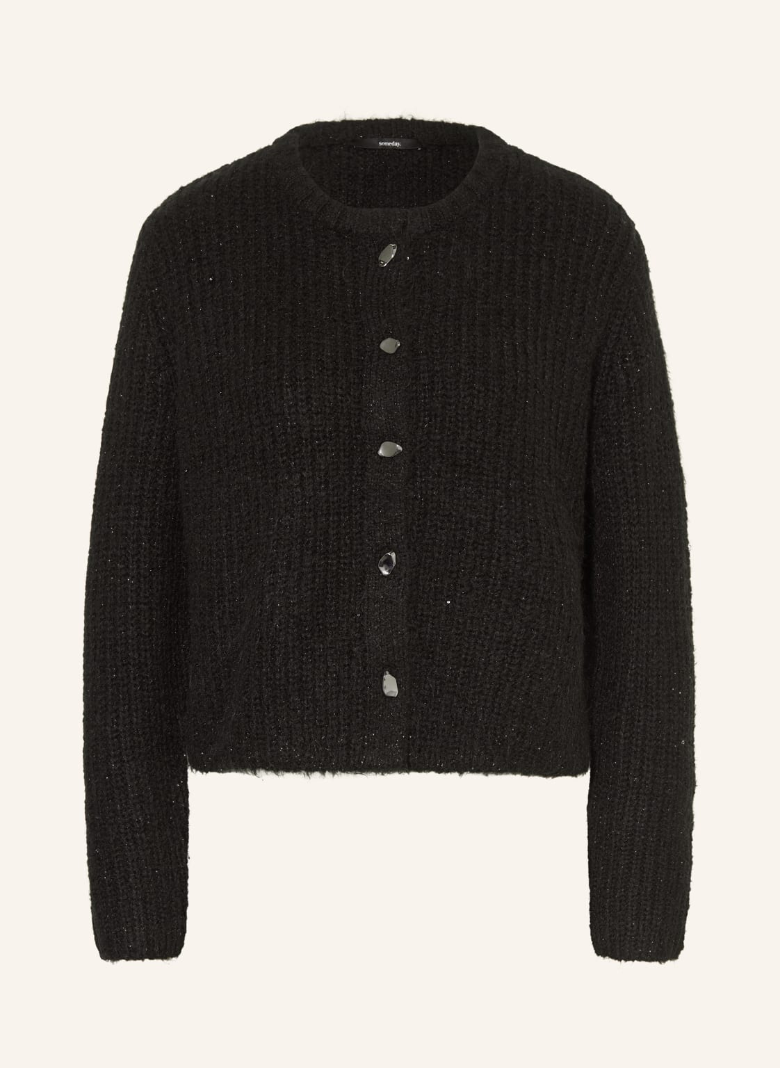 Someday Strickjacke Tiah Mit Glitzergarn schwarz von someday