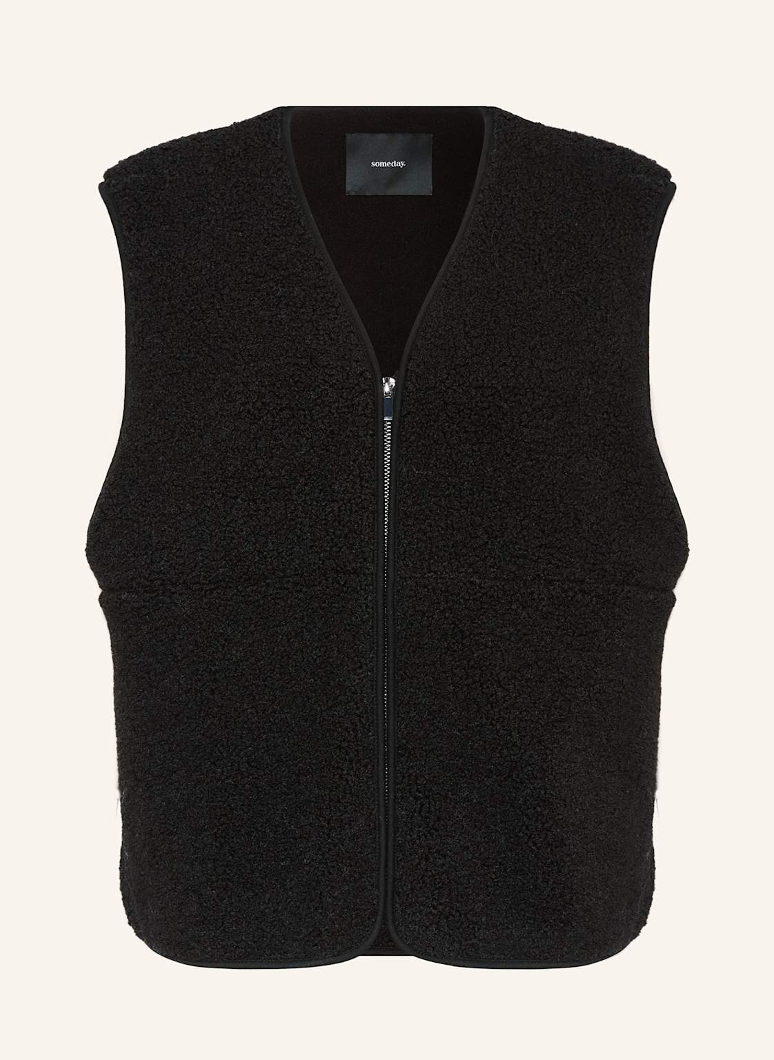 Someday Teddyfell-Weste Uliv schwarz von someday