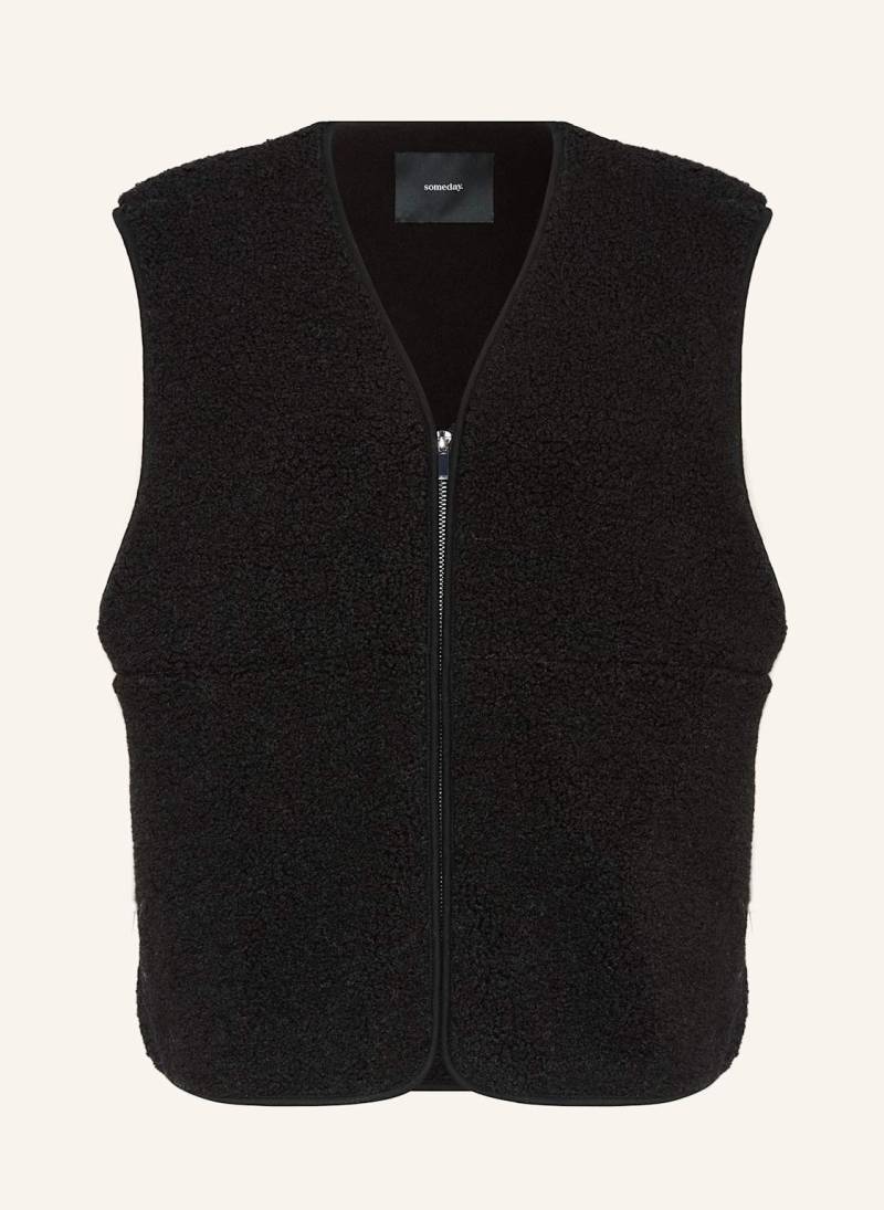 Someday Teddyfell-Weste Uliv schwarz von someday