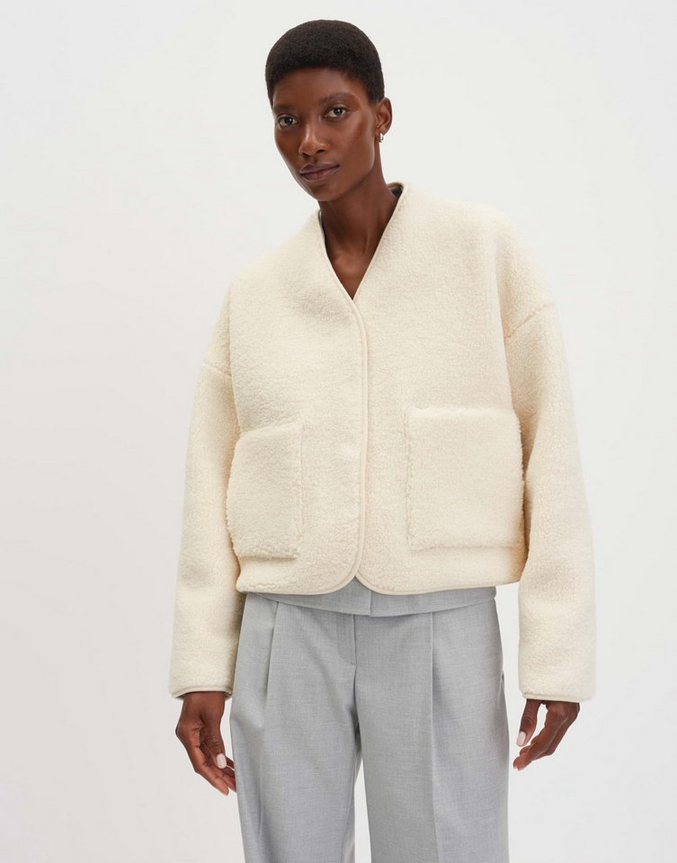 someday Blouson UTEDDY DETAIL Loose Blousonjacke im Shearling Look Wärmender Blouson mit Teddyfell und aufgesetzten Taschen von someday