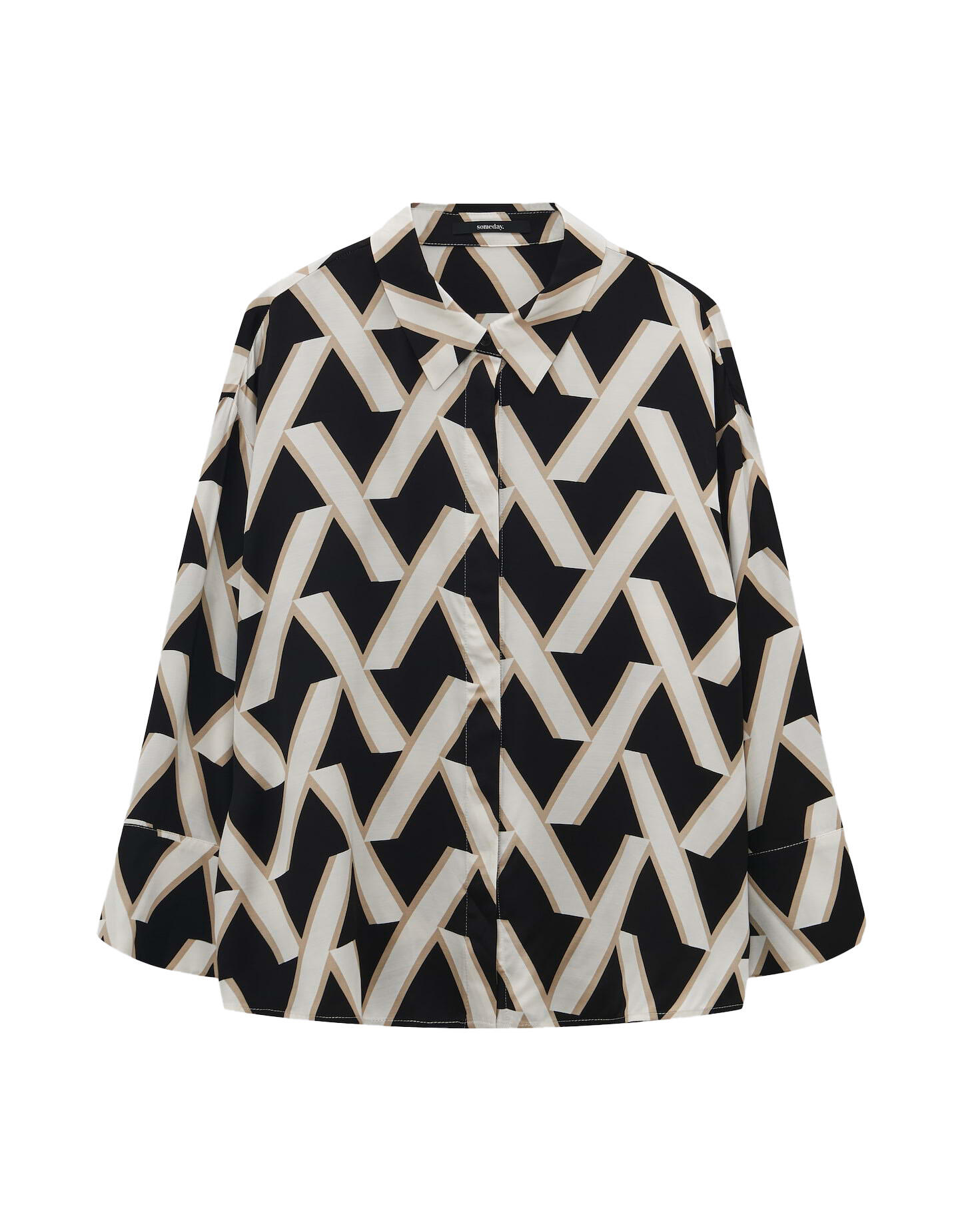 someday - Bluse - Zitano beige/braun - Gr. - M von someday