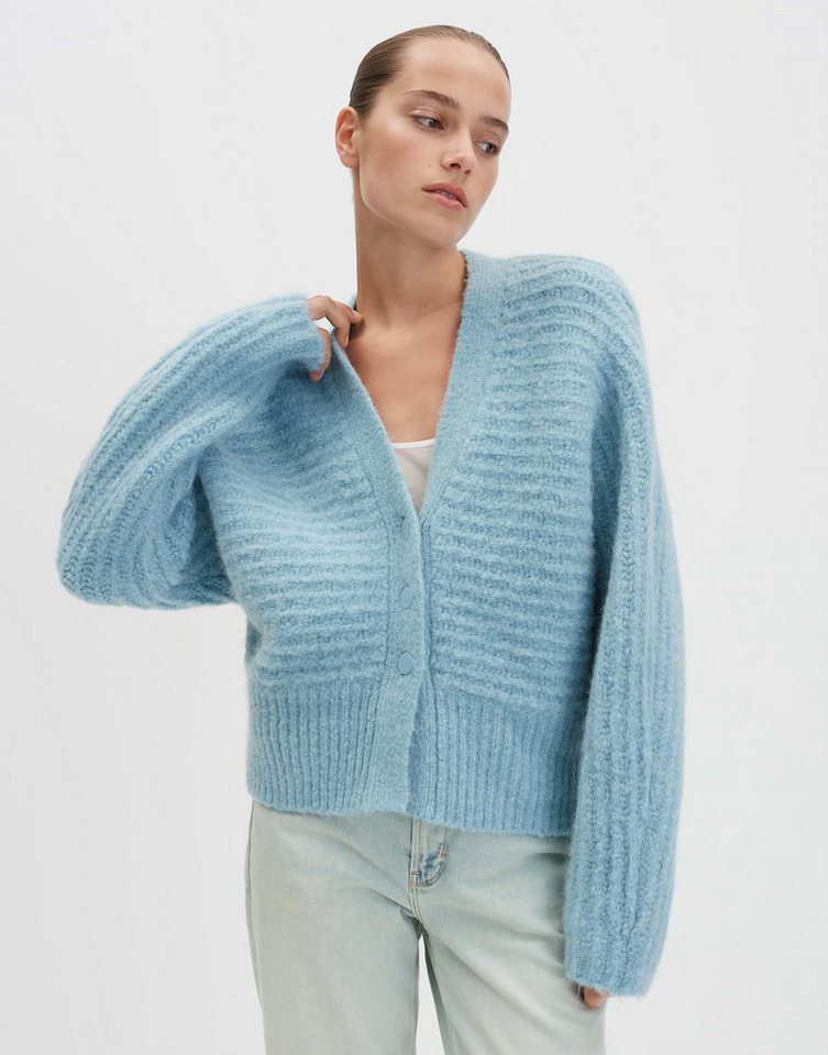 someday Cardigan TAMAIA Regular mit Querrippe Strickcardigan mit Querrippe, V-Ausschnitt und lockerer Passform von someday